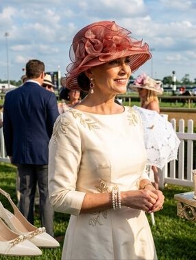 Yayilu Rose Organza Kentucky Derby Style Adjustible Size Hat